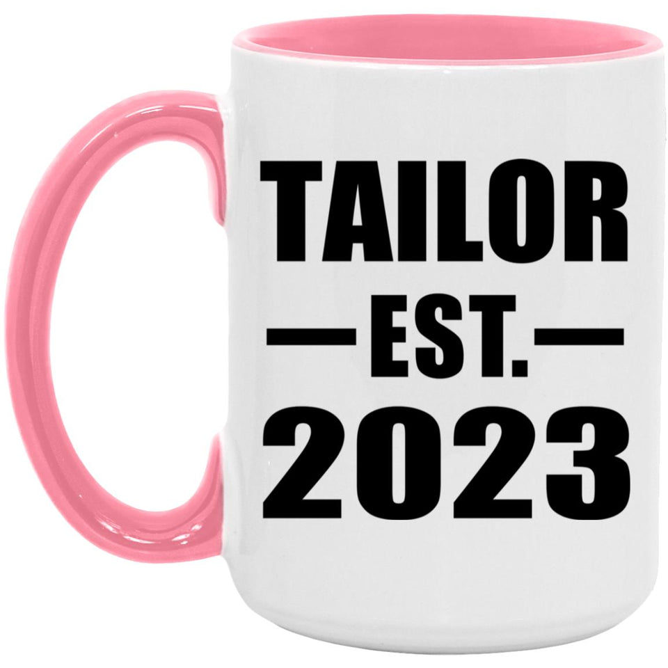 Tailor Established EST. 2023 - 15oz Accent Mug Pink