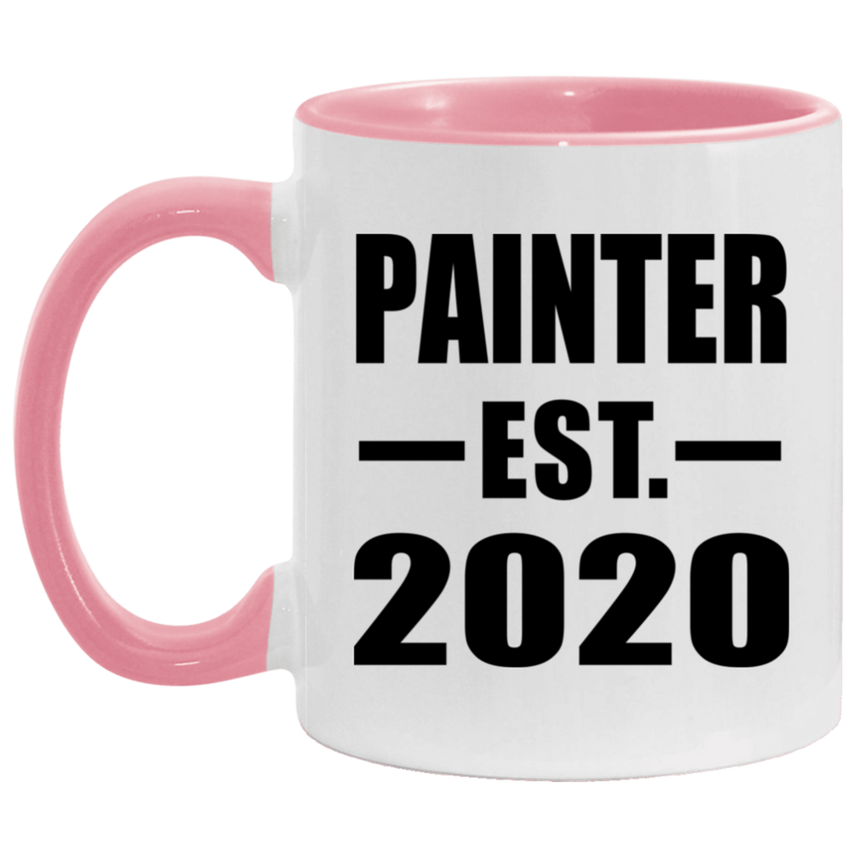 Painter Established EST. 2020 - 11oz Accent Mug Pink