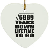 83rd Anniversary Square Root of 6889 Years Lifetime To Go - Heart Ornament
