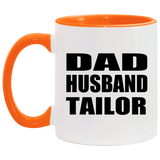 Dad Husband Tailor - 11oz Accent Mug Orange