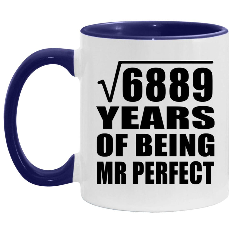 83rd Anniversary Square Root Of 6889 Years Of Mr Perfect - 11oz Accent Mug Purple
