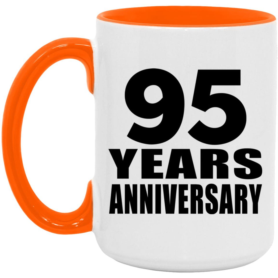 95th Anniversary 95 Years Anniversary - 15oz Accent Mug Orange