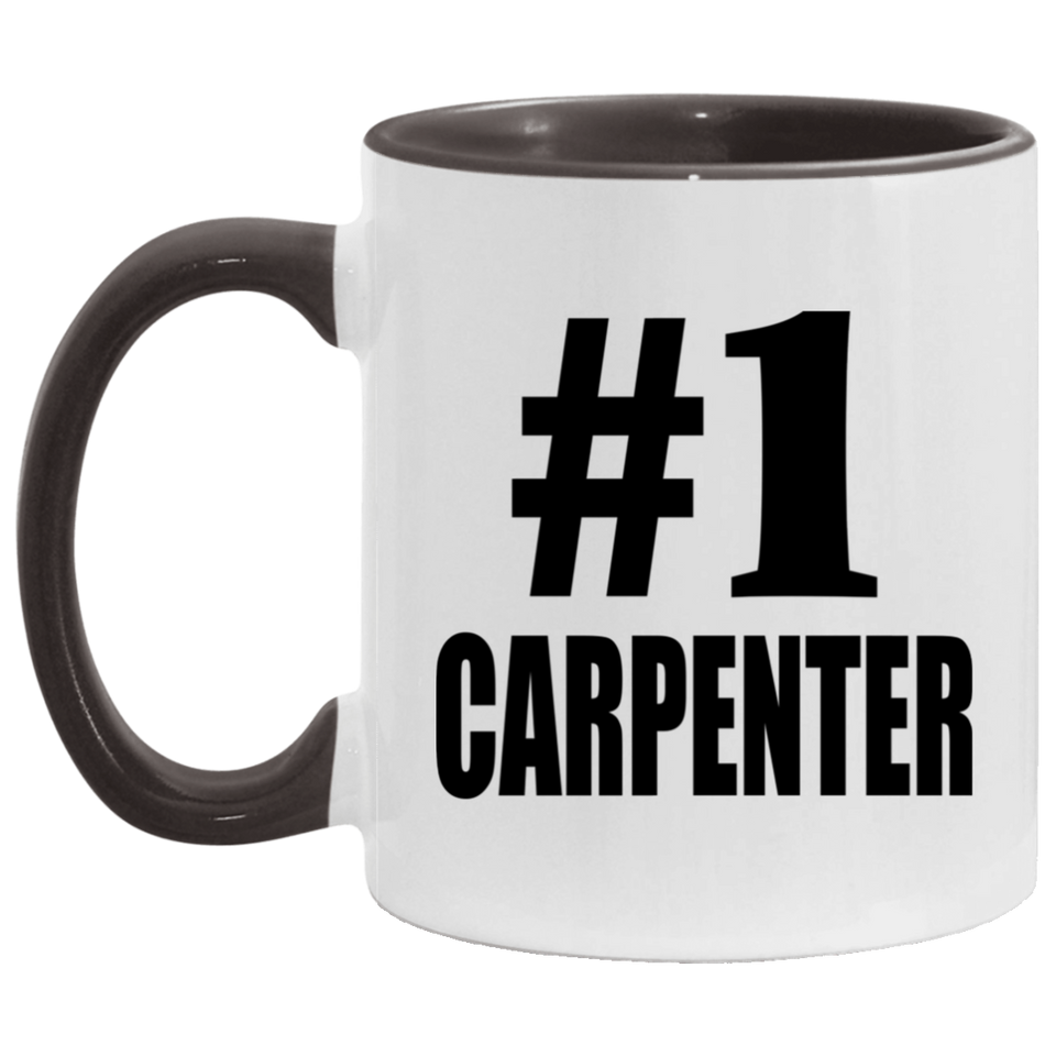 Number One #1 Carpenter - 11oz Accent Mug Black