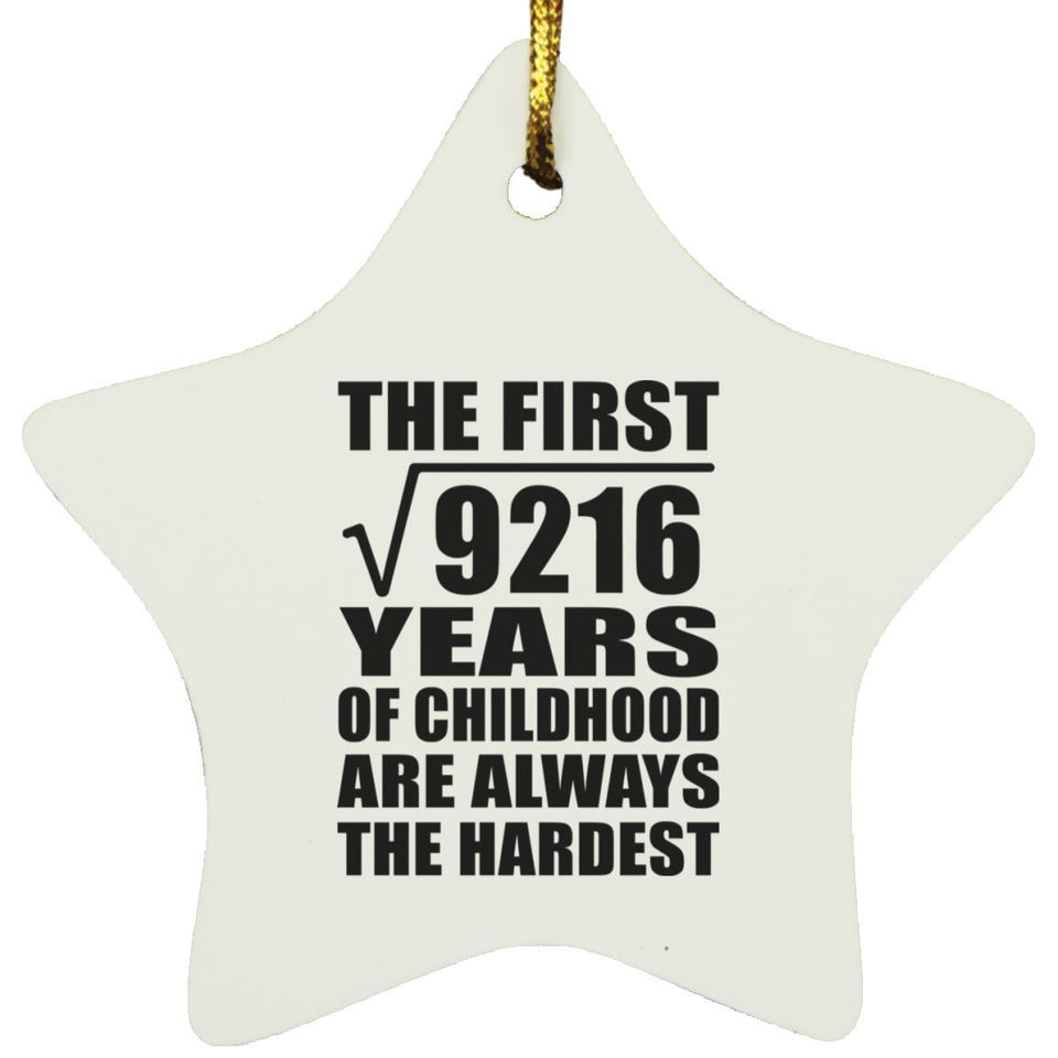 96th Birthday Square Root of 9216 Years of Childhood - Star Ornament