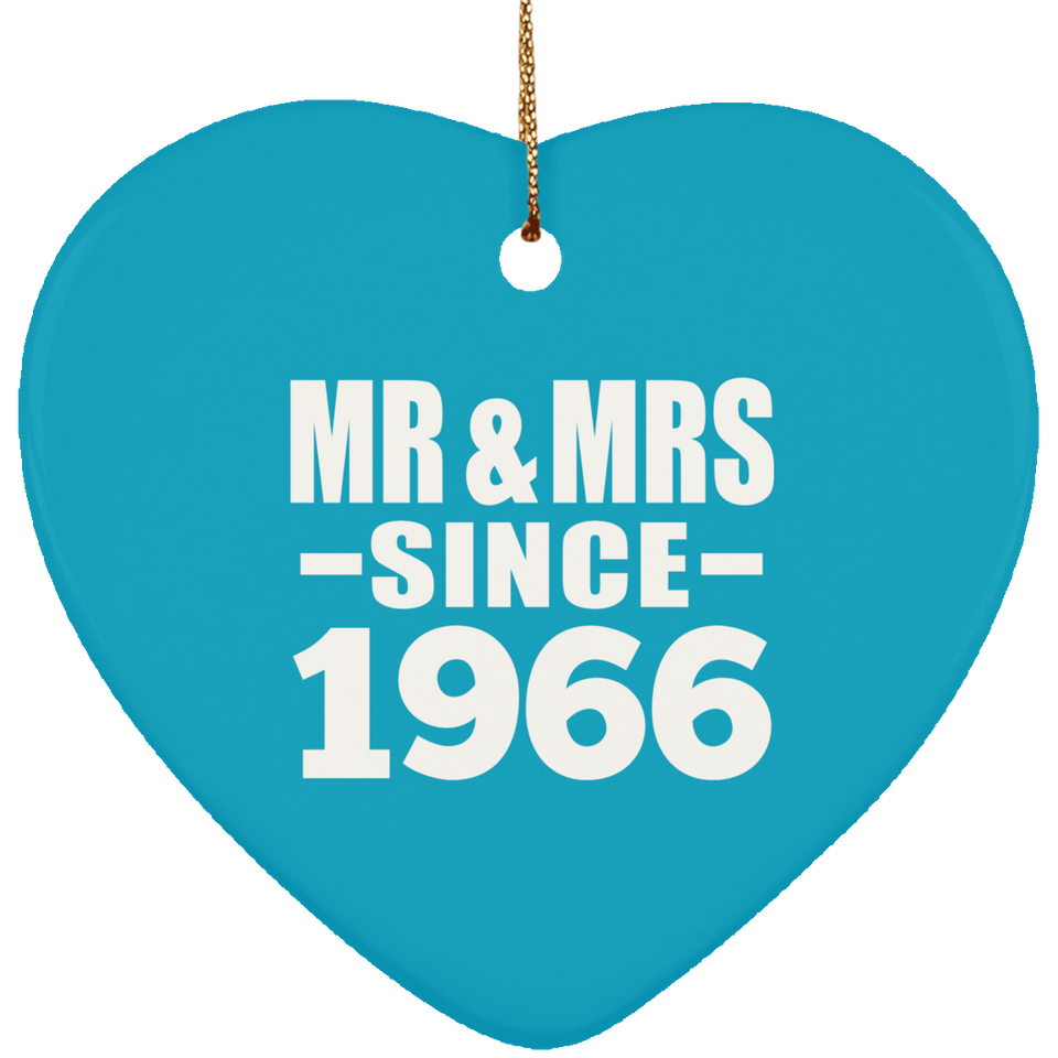 58th Anniversary Mr & Mrs Since 1966 - Heart Ornament