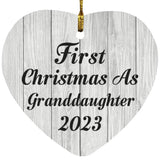 First Christmas As Granddaughter 2023 - Heart Ornament F