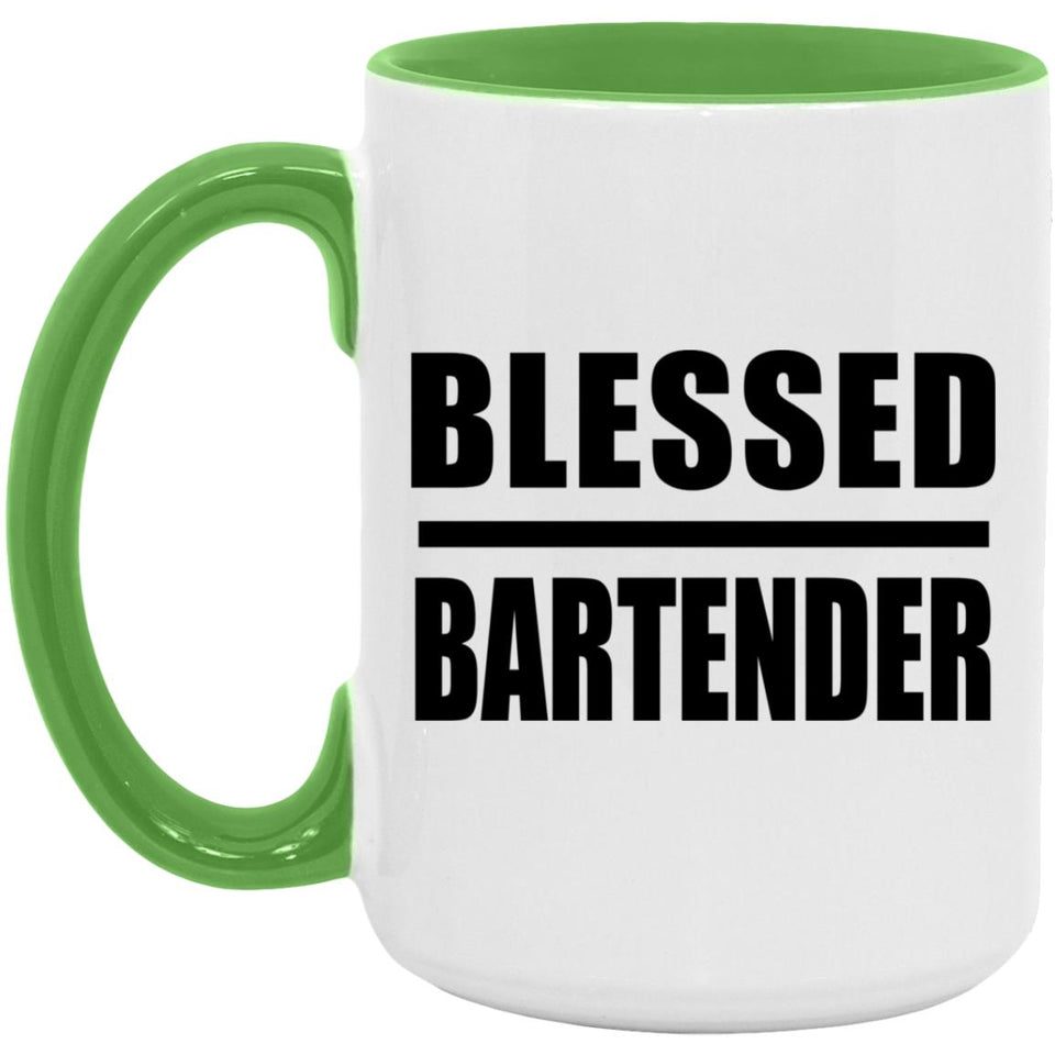 Blessed Bartender - 15oz Accent Mug Green
