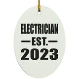 Electrician Established EST. 2023 - Oval Ornament
