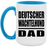 Deutscher Wachtelhund Dad - 15oz Accent Mug Blue