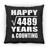 Happy 67th Anniversary Square Root of 4489 Years & Counting - Throw Pillow Black