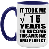 4th Birthday Took Square Root of 16 Years To Awesome - 15oz Accent Mug Purple