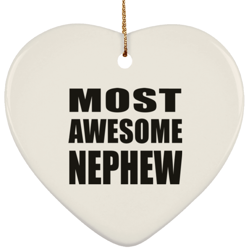 Most Awesome Nephew - Heart Ornament