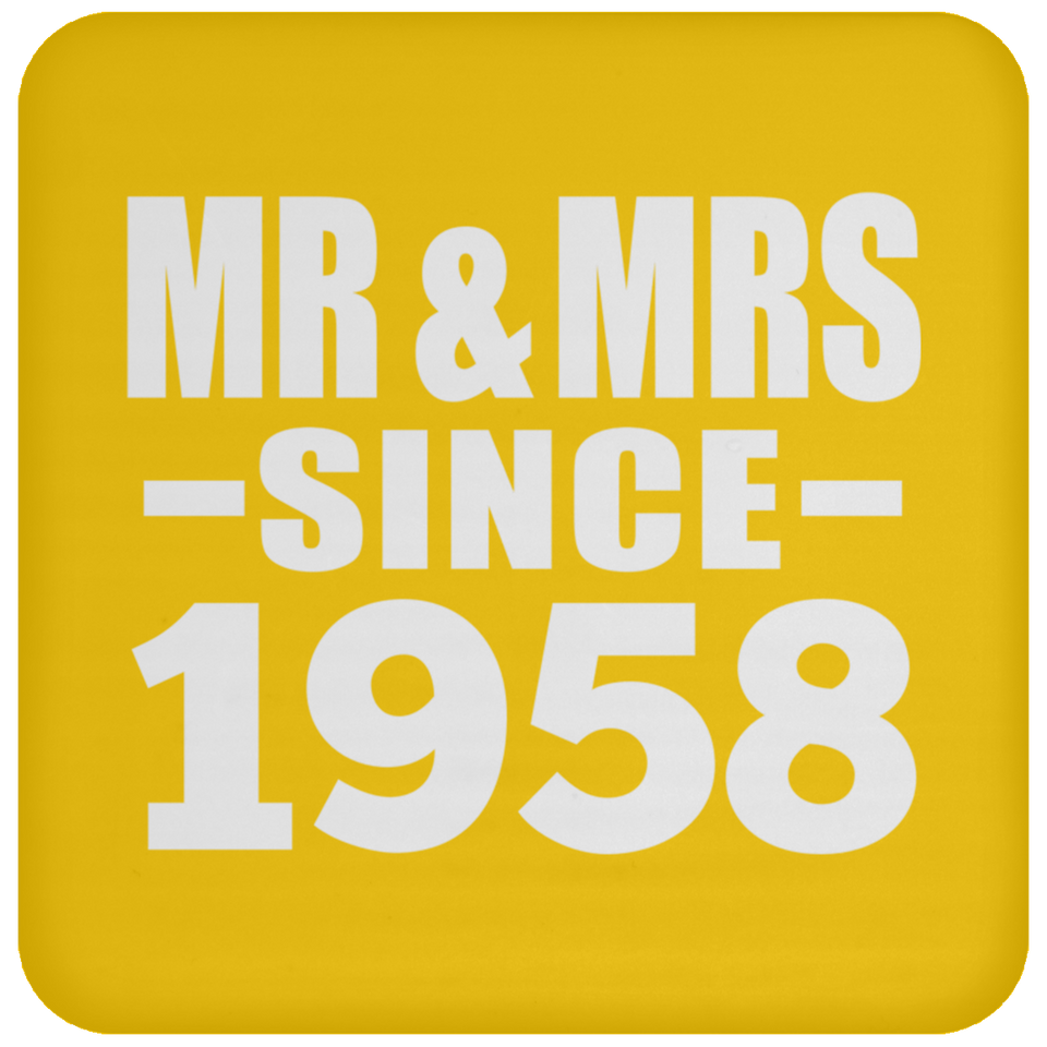 66th Anniversary Mr & Mrs Since 1958 - Drink Coaster