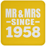 66th Anniversary Mr & Mrs Since 1958 - Drink Coaster