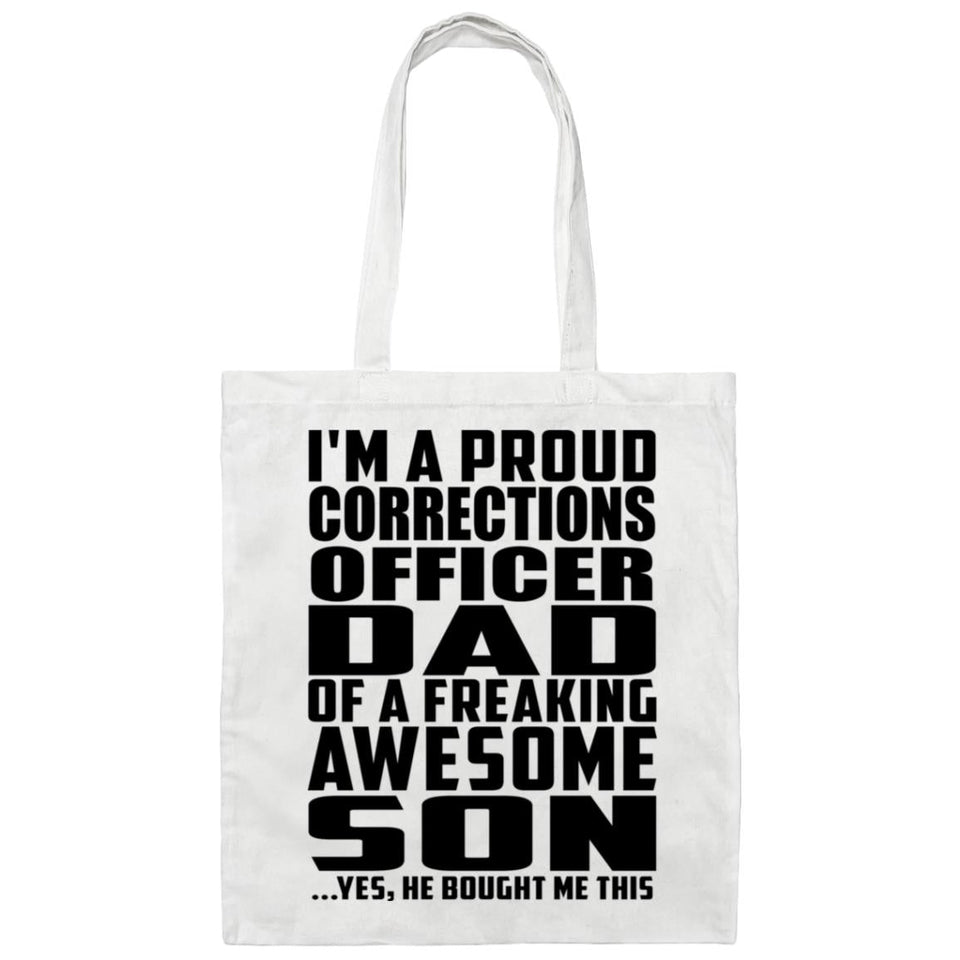 Proud Corrections Officer Dad Of Awesome Son - Tote Bag White