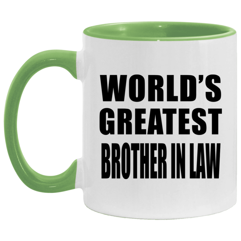 World's Greatest Brother In Law - 11oz Accent Mug Green