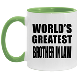 World's Greatest Brother In Law - 11oz Accent Mug Green