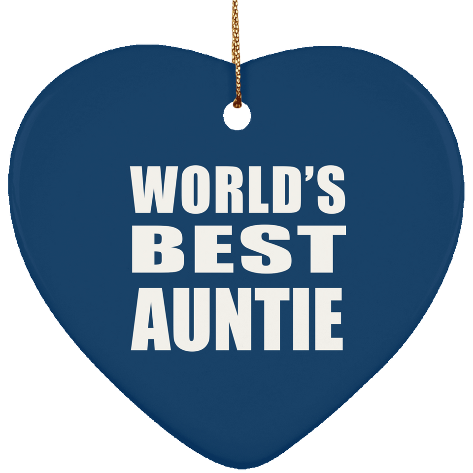 World's Best Auntie - Heart Ornament