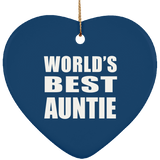 World's Best Auntie - Heart Ornament