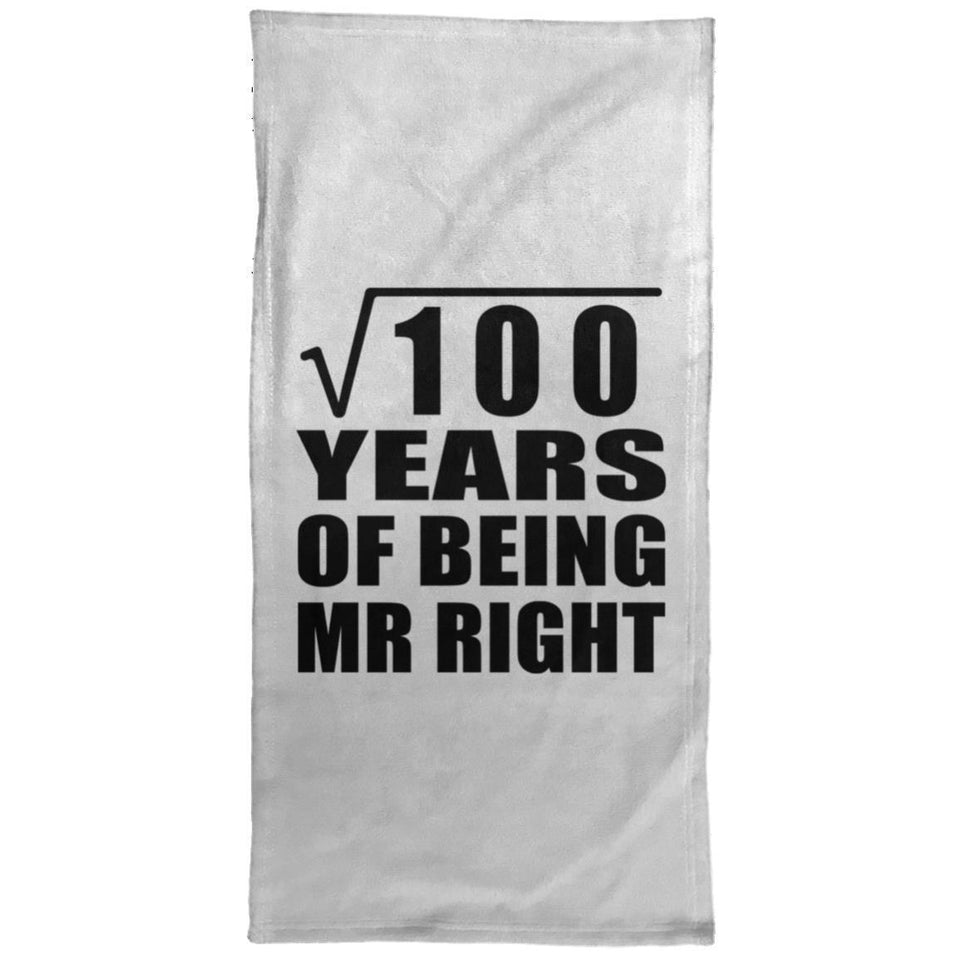 10th Anniversary Square Root of 100 Years of Being Mr Right - Hand Towel