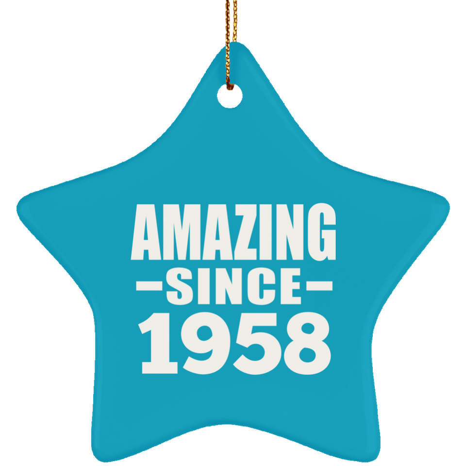 66th Birthday Amazing Since 1958 - Star Ornament