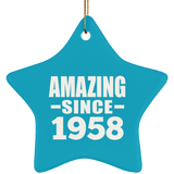 66th Birthday Amazing Since 1958 - Star Ornament
