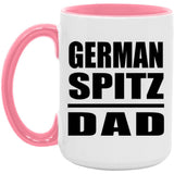 German Spitz Dad - 15oz Accent Mug Pink