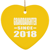 Granddaughter Since 2018 - Heart Ornament