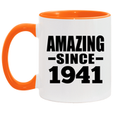 83rd Birthday Amazing Since 1941 - 11oz Accent Mug Orange