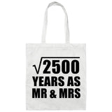 50th Anniversary Square Root of 2500 Years As Mr & Mrs - Tote Bag White