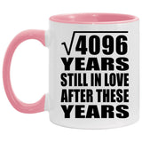 64th Anniversary Square Root of 4096 Years Still In Love - 11oz Accent Mug Pink