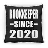 Bookkeeper Since 2020 - Throw Pillow Black