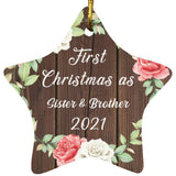 First Christmas As Sister & Brother 2021 - Star Ornament A