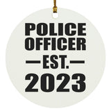 Police Officer Established EST. 2023 - Circle Ornament
