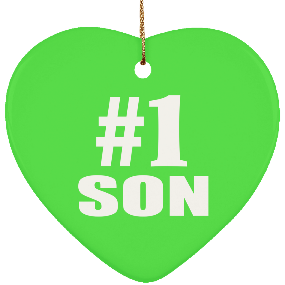 Number One #1 Son - Heart Ornament