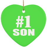 Number One #1 Son - Heart Ornament
