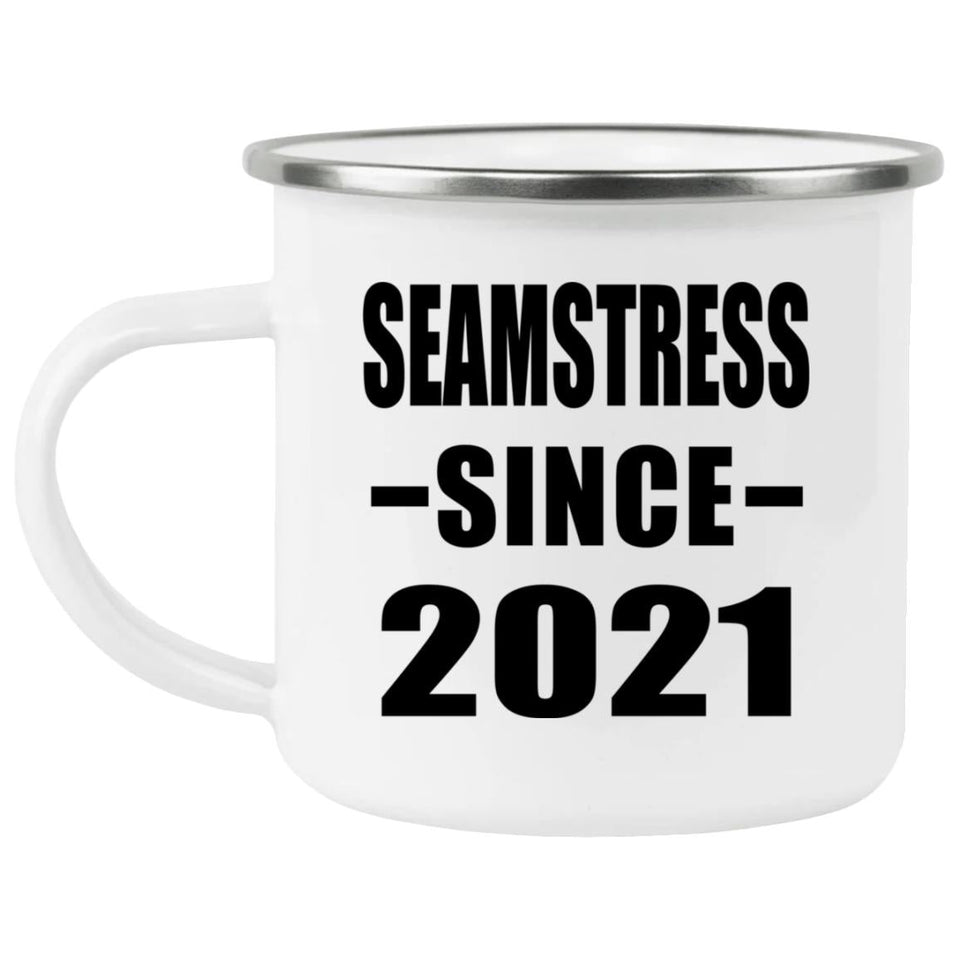 Seamstress Since 2021 - 12oz Camping Mug