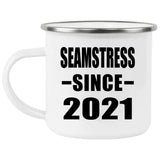 Seamstress Since 2021 - 12oz Camping Mug