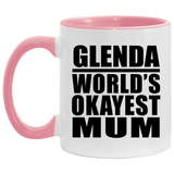 Glenda World's Okayest Mum - 11oz Accent Mug Pink