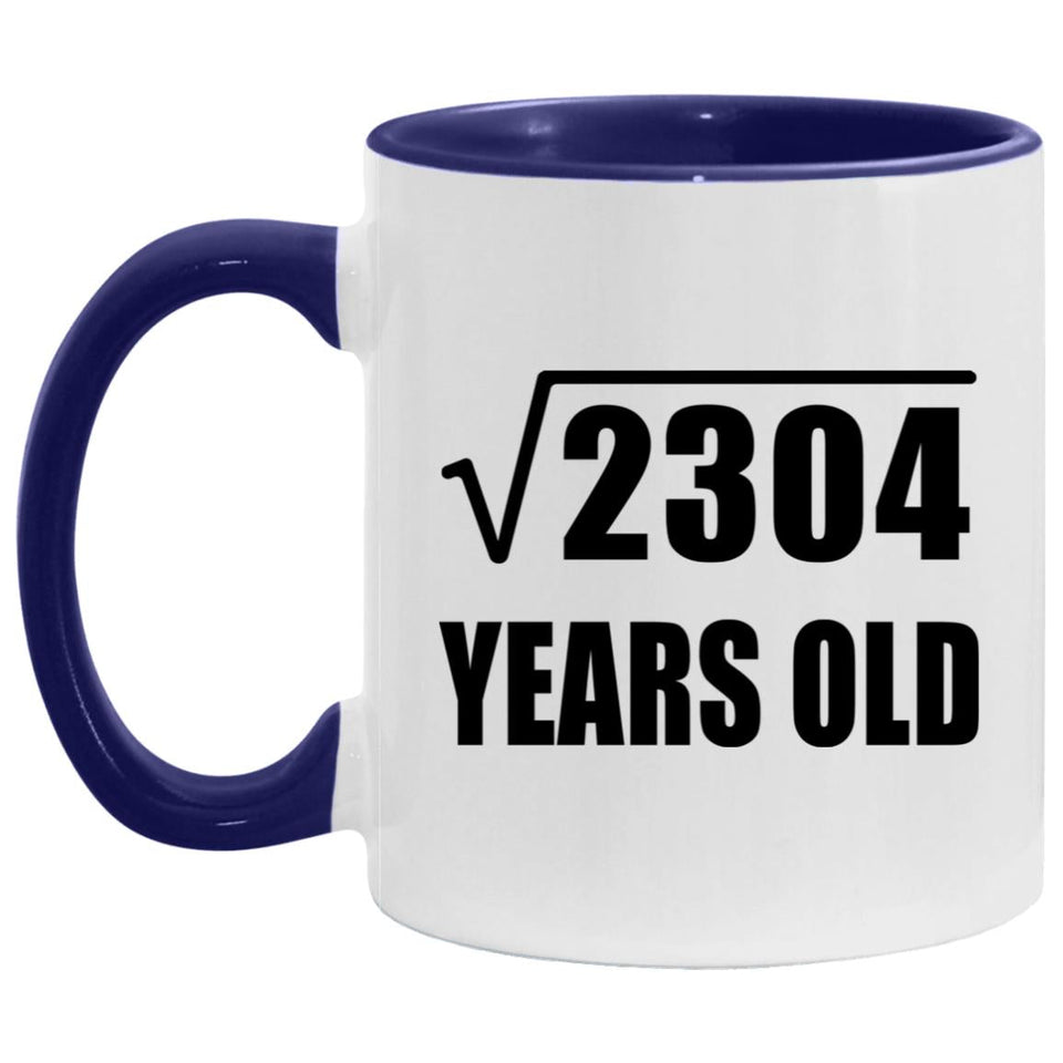 48th Birthday Square Root of 2304 Years Old - 11oz Accent Mug Purple