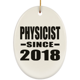 Physicist Since 2018 - Oval Ornament