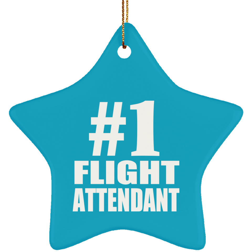 Number One #1 Flight Attendant - Star Ornament