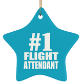 Number One #1 Flight Attendant - Star Ornament