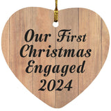 Our First Christmas Engaged 2024 - Heart Ornament C