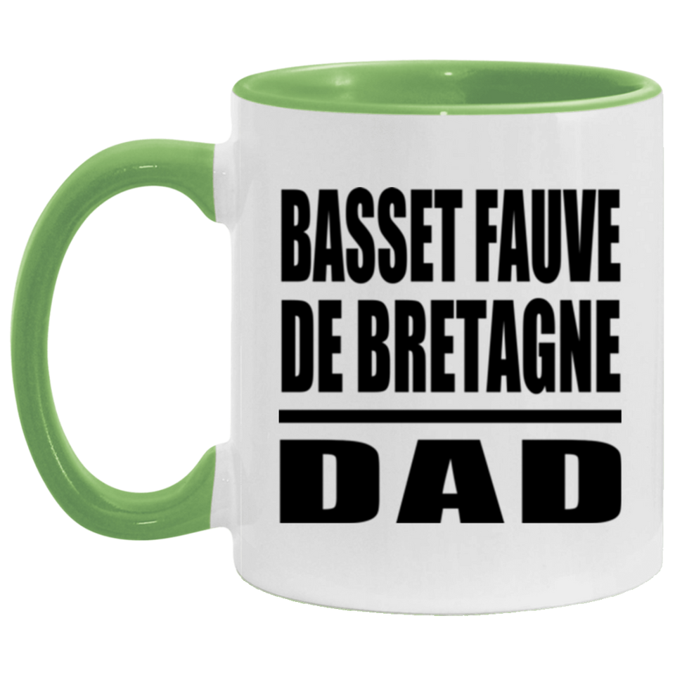 Basset Fauve De Bretagne Dad - 11oz Accent Mug Green