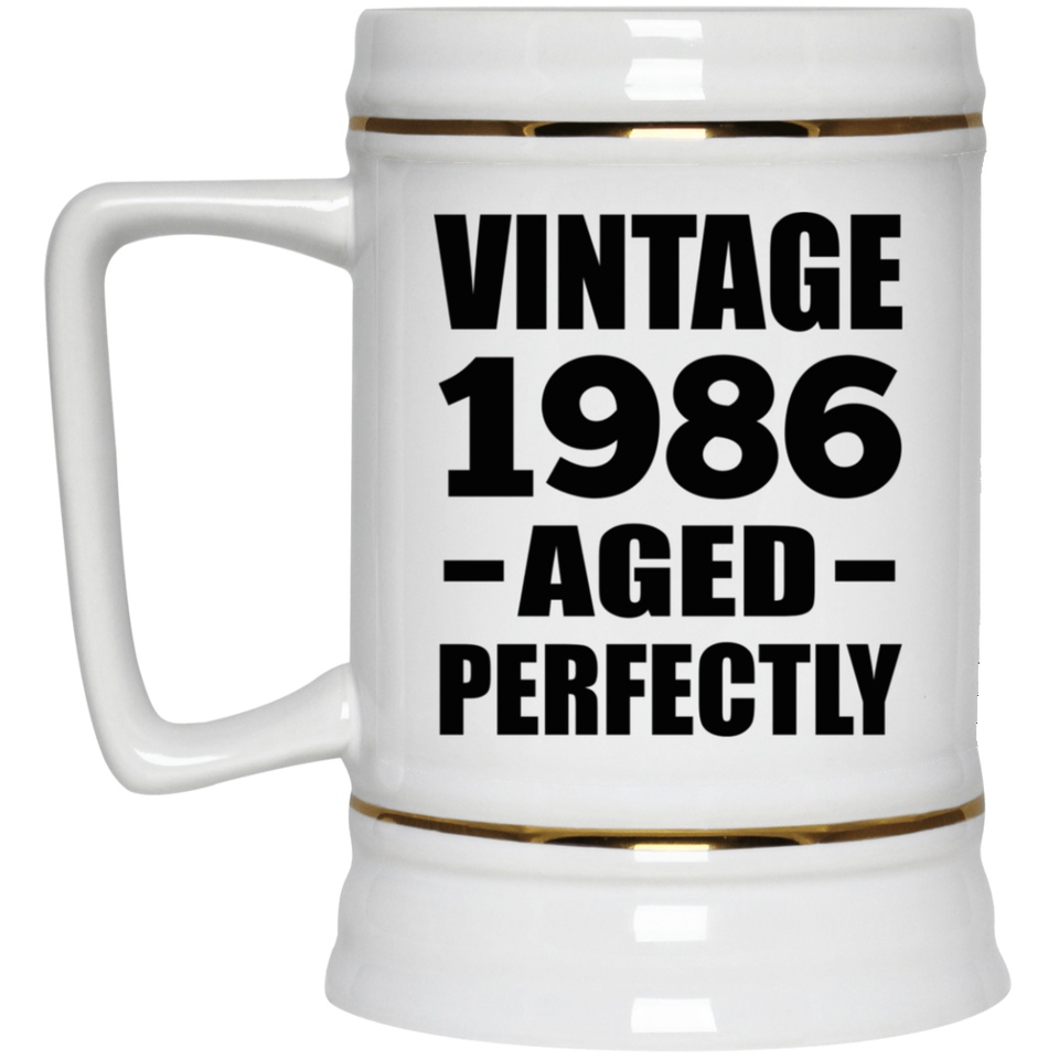 38th Birthday Vintage 1986 Aged Perfectly - Beer Stein