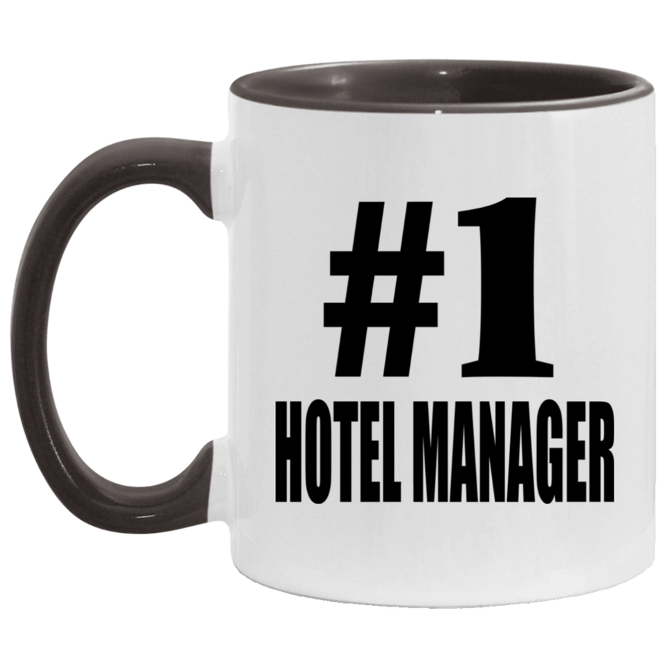 Number One #1 Hotel Manager - 11oz Accent Mug Black