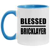 Blessed Bricklayer - 11oz Accent Mug Blue