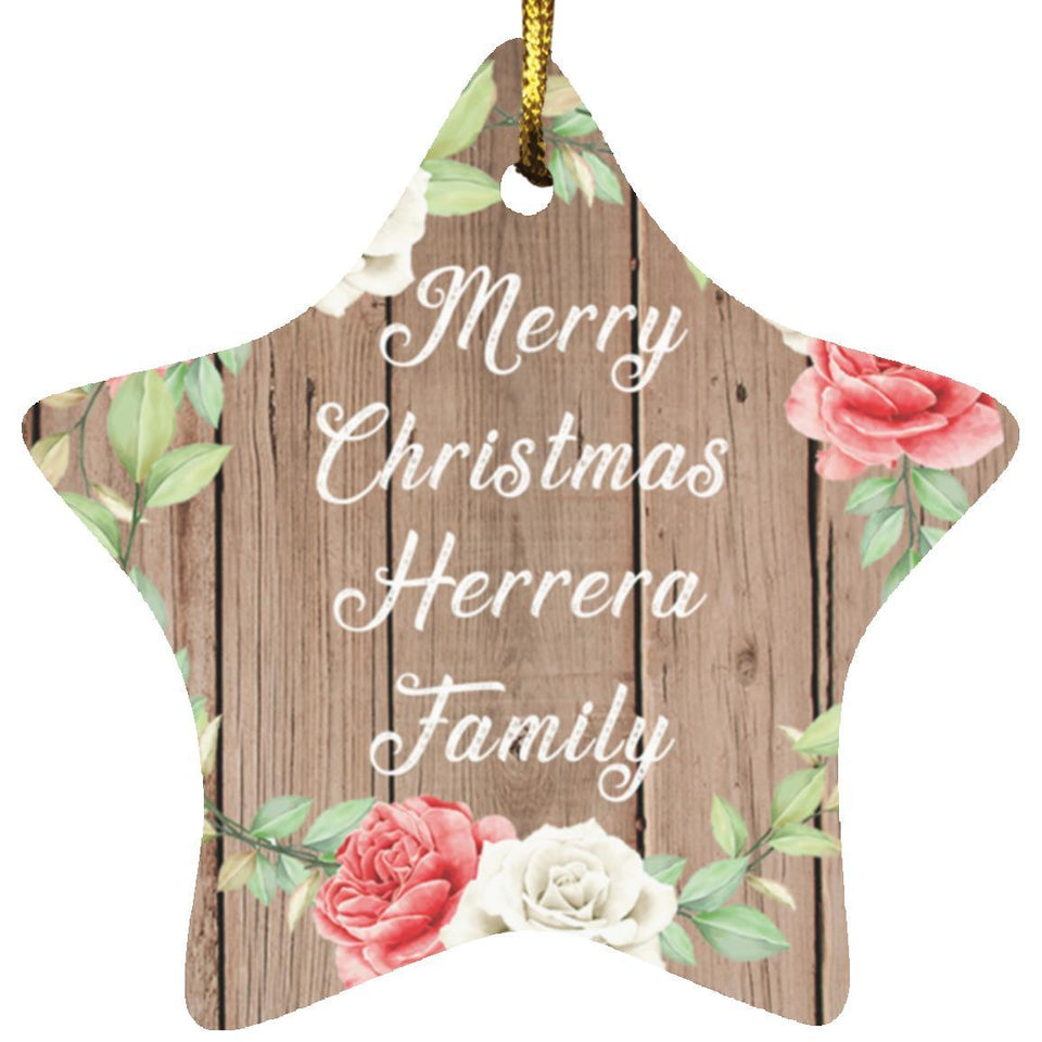 Merry Christmas Herrera Family - Star Ornament B