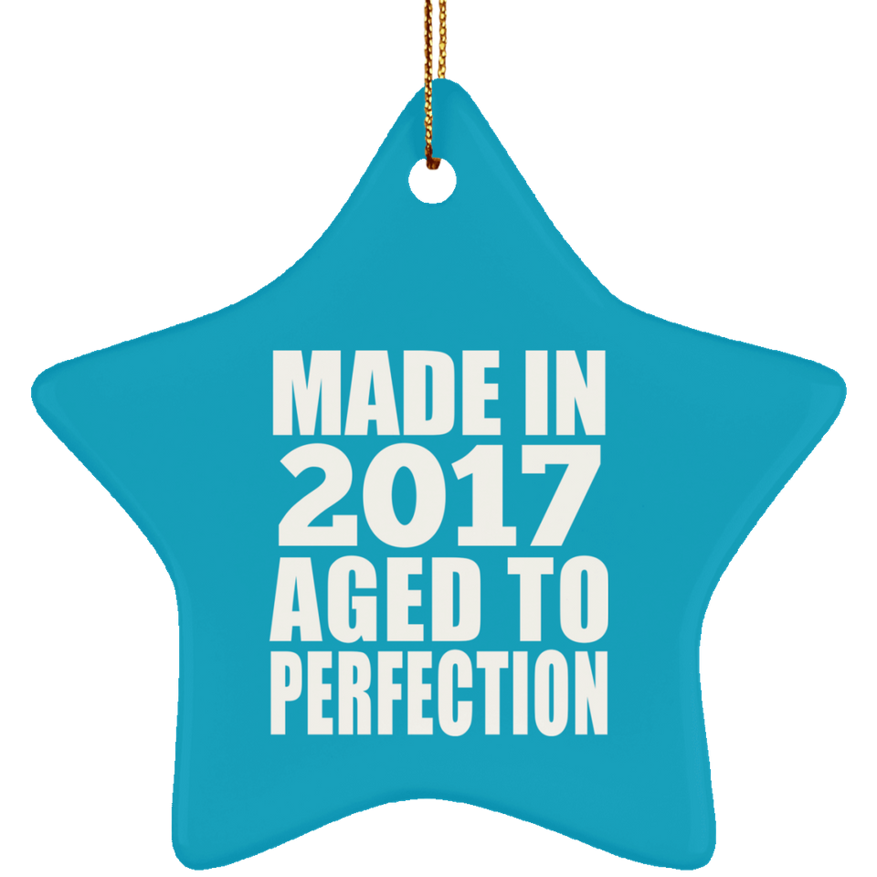 7th Birthday Made In 2017 Aged to Perfection - Star Ornament